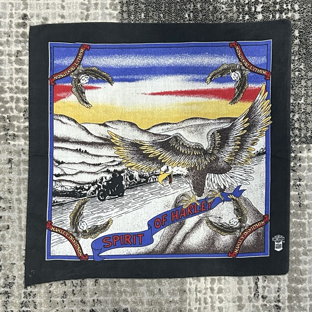 Vintage Harley‎ Davidson Bandana Spirit of Harley USA Made Handkerchief Headband